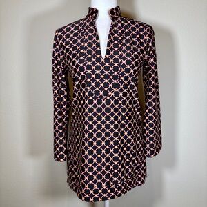 Jude Connally Chris Black and Pink Geometric Tunic Size XS